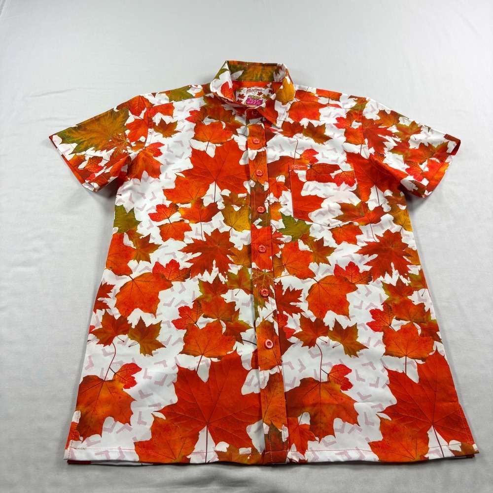 Retro Rifle Shirt Mens S Fight Club Maple Leaves Brad Pitt Tyler Durden Camp